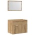 Juego de muebles baño 2 piezas madera ingeniería roble