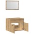 Juego de muebles baño 2 piezas madera ingeniería roble