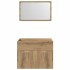 Juego de muebles baño 2 piezas madera ingeniería roble