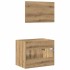 Juego de muebles baño 2 piezas madera ingeniería roble