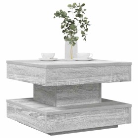 Mesa de centro giratoria 360 grados gris Sonoma 50x50x34,5