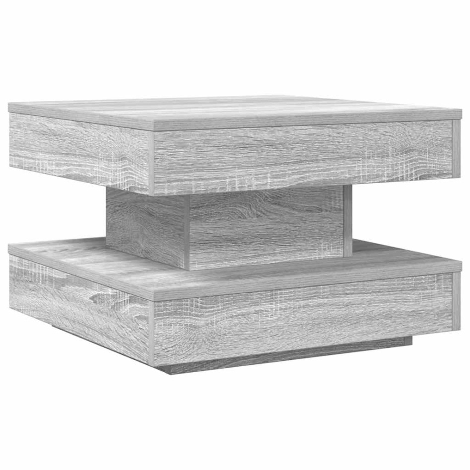 Mesa de centro giratoria 360 grados gris Sonoma 50x50x34,5