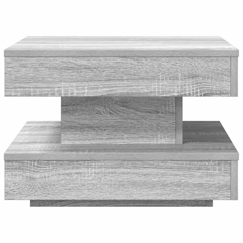 Mesa de centro giratoria 360 grados gris Sonoma 50x50x34,5