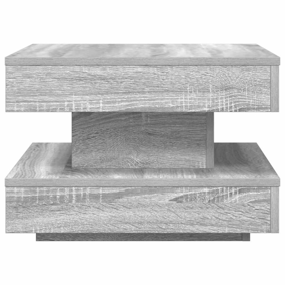 Mesa de centro giratoria 360 grados gris Sonoma 50x50x34,5