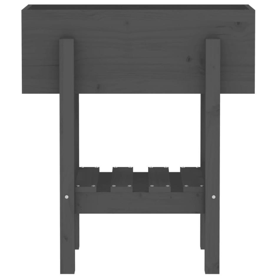 Jardinera madera maciza de pino gris 62x30x69