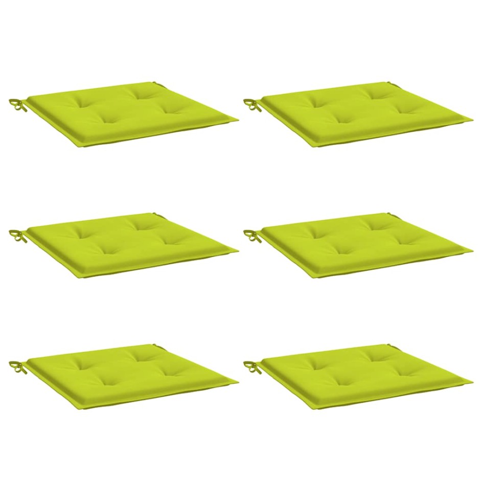 Cojines de silla de jardín 6 uds tela Oxford verde 40x40x3