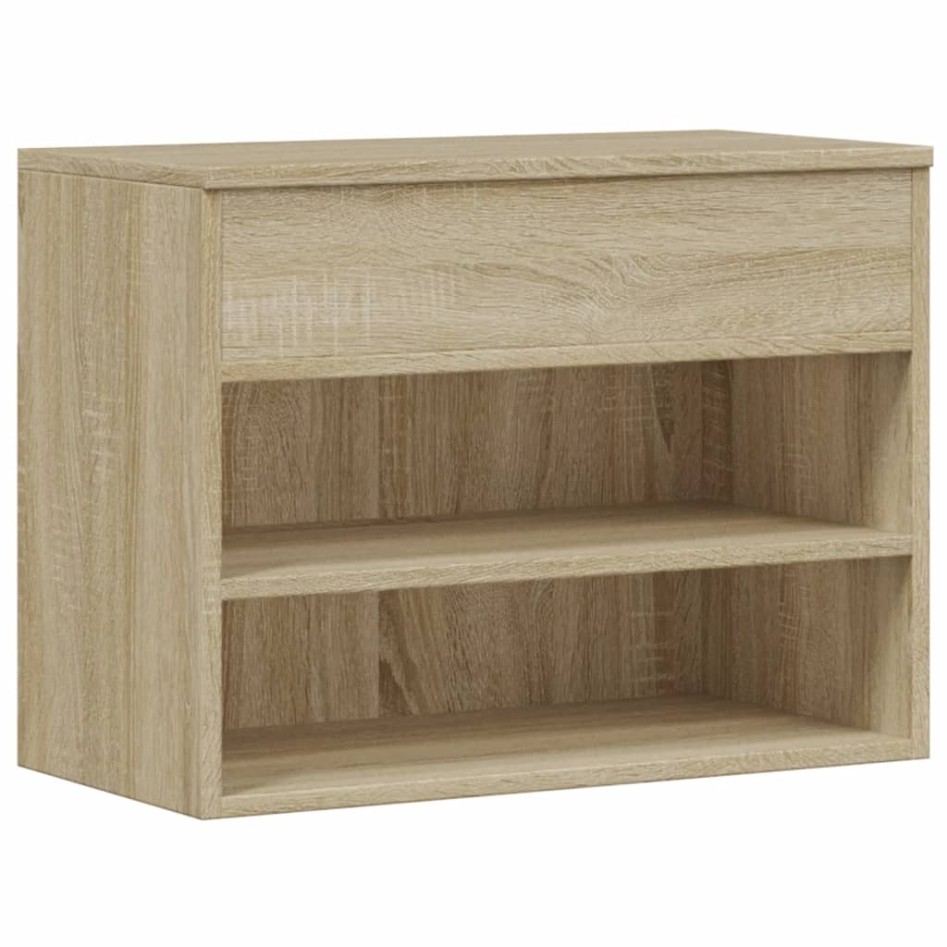 Banco zapatero madera contrachapada roble Sonoma 60x30x45