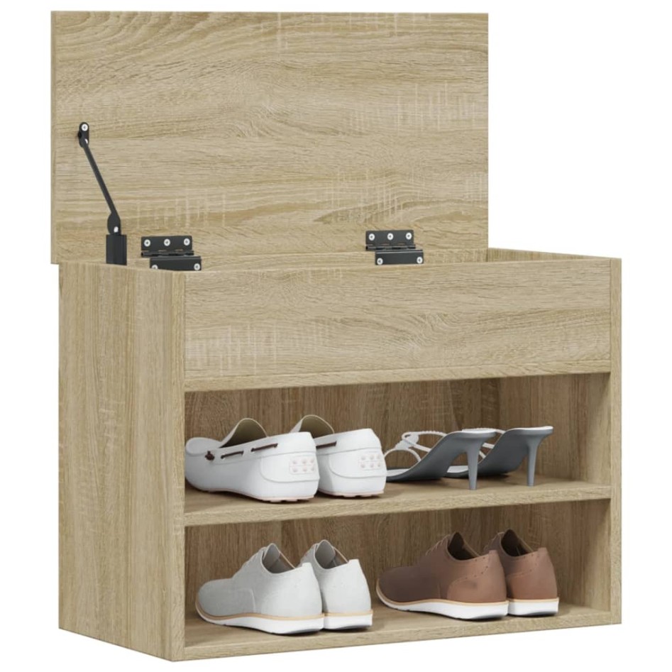 Banco zapatero madera contrachapada roble Sonoma 60x30x45