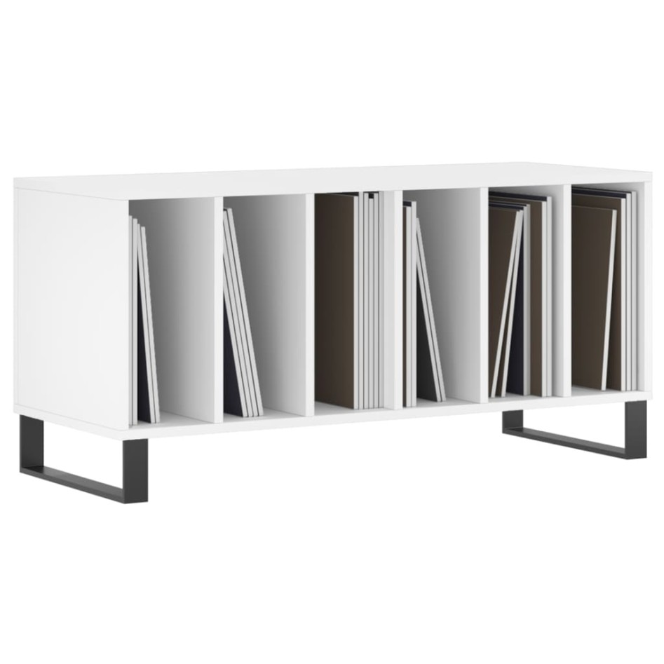 Mueble para discos madera contrachapada blanco 100x38x48