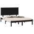 Estructura de cama de madera maciza de pino negra 140x200