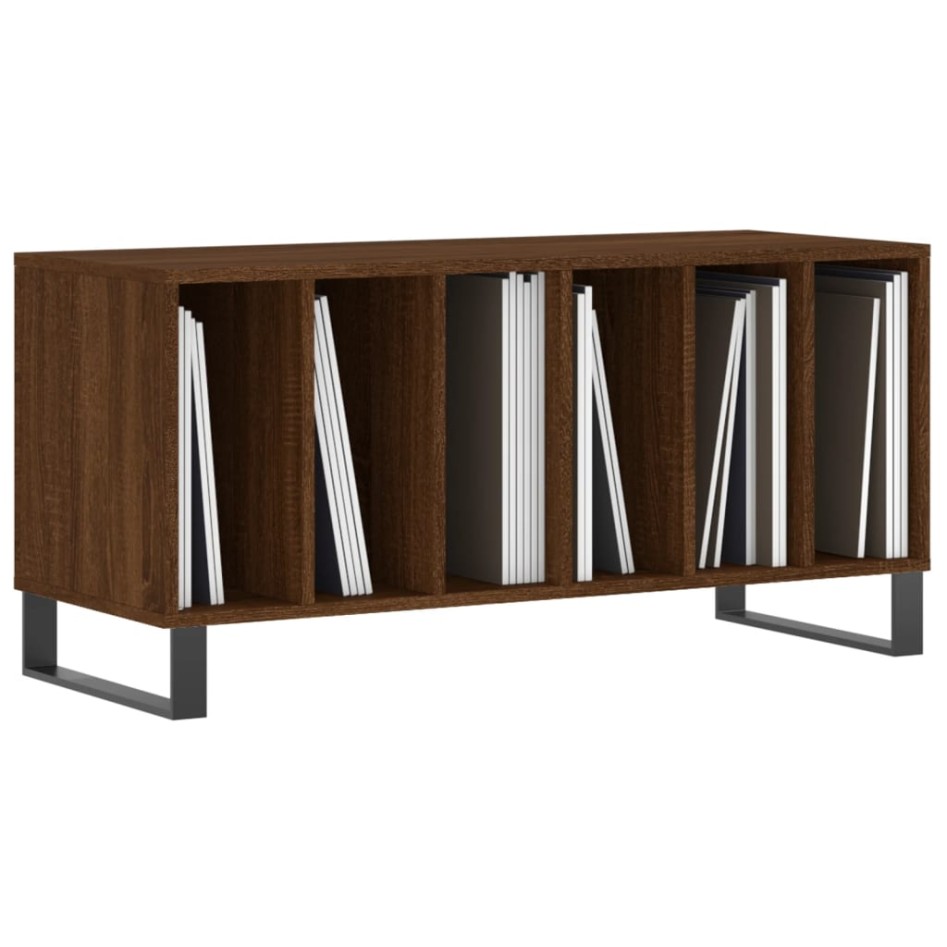 Mueble discos madera contrachapada roble marrón 100x38x48