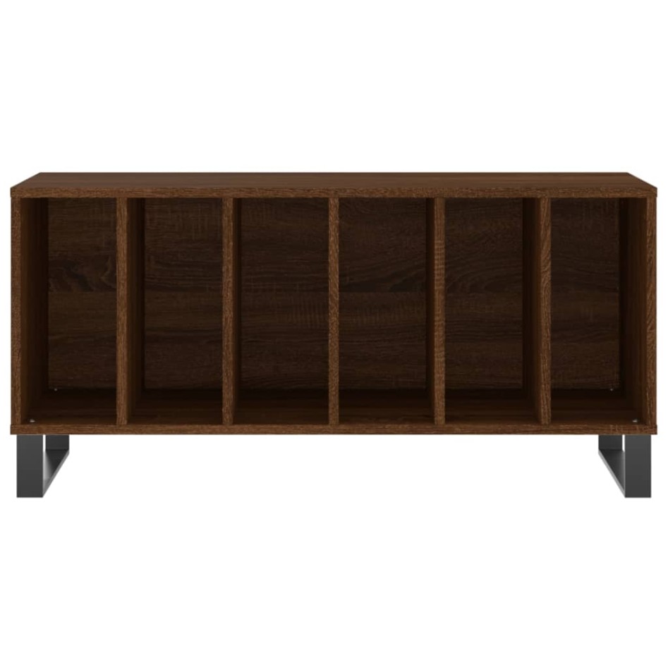 Mueble discos madera contrachapada roble marrón 100x38x48