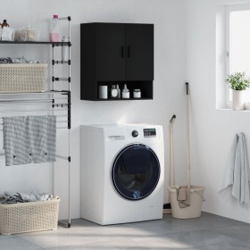 Armario de pared madera de ingeniería negro 60x31x70