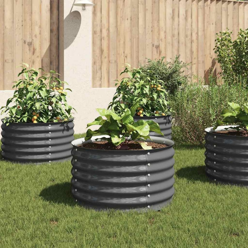 Arriate de acero galvanizado gris 80x80x44