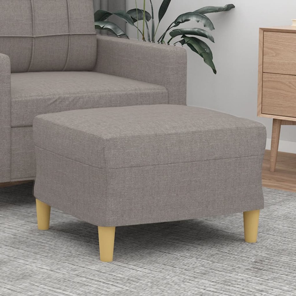 Reposapiés de tela gris taupe 60x50x41