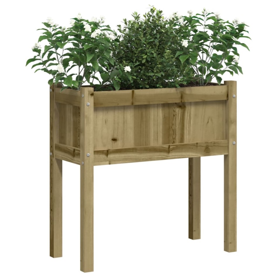 Jardinera con patas madera de pino impregnada 70x31x70