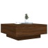 Mesa de centro madera de ingeniería roble marrón 80x80x31