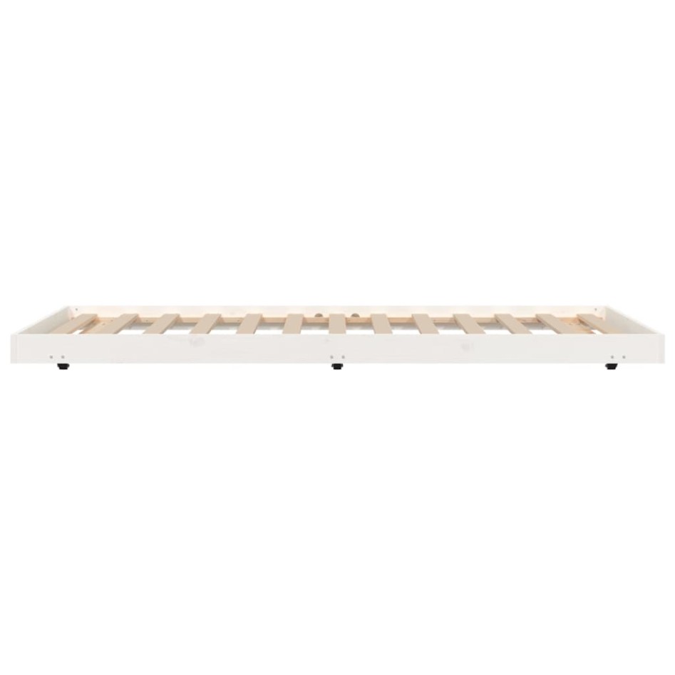 Estructura de cama sin colchón madera de pino blanca 90x200