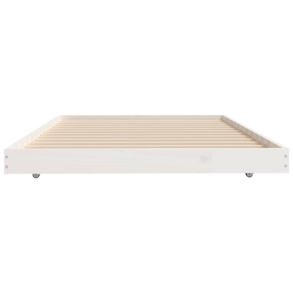 Estructura de cama sin colchón madera de pino blanca 90x200