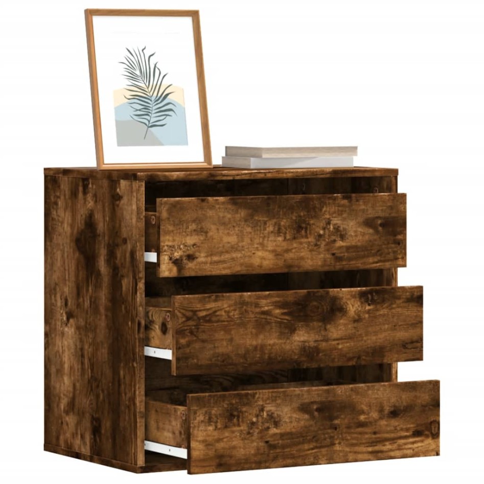 Cajonera de esquina madera ingeniería roble ahumado 60x41x58