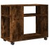 Mesa auxiliar con ruedas madera roble ahumado 70x35x60