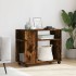 Mesa auxiliar con ruedas madera roble ahumado 70x35x60