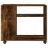 Mesa auxiliar con ruedas madera roble ahumado 70x35x60