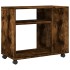 Mesa auxiliar con ruedas madera roble ahumado 70x35x60