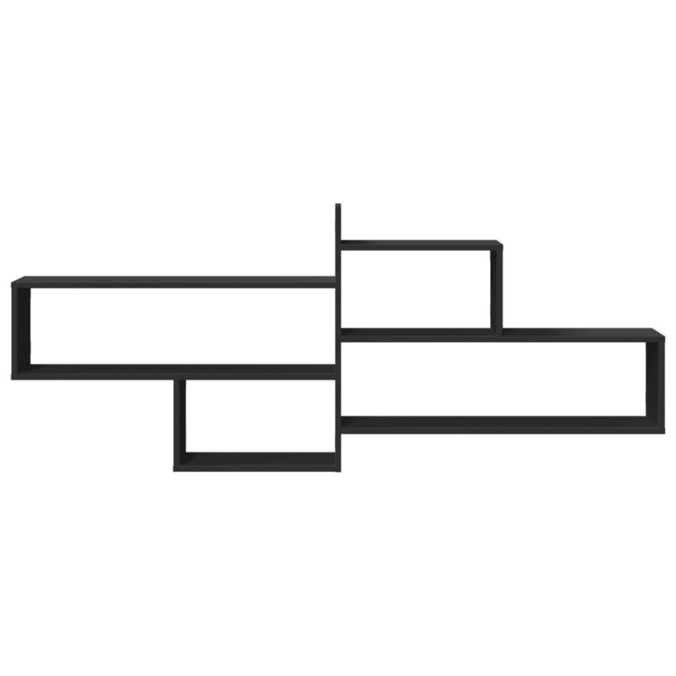 Estantería de pared madera de ingeniería negra 167,5x18x68
