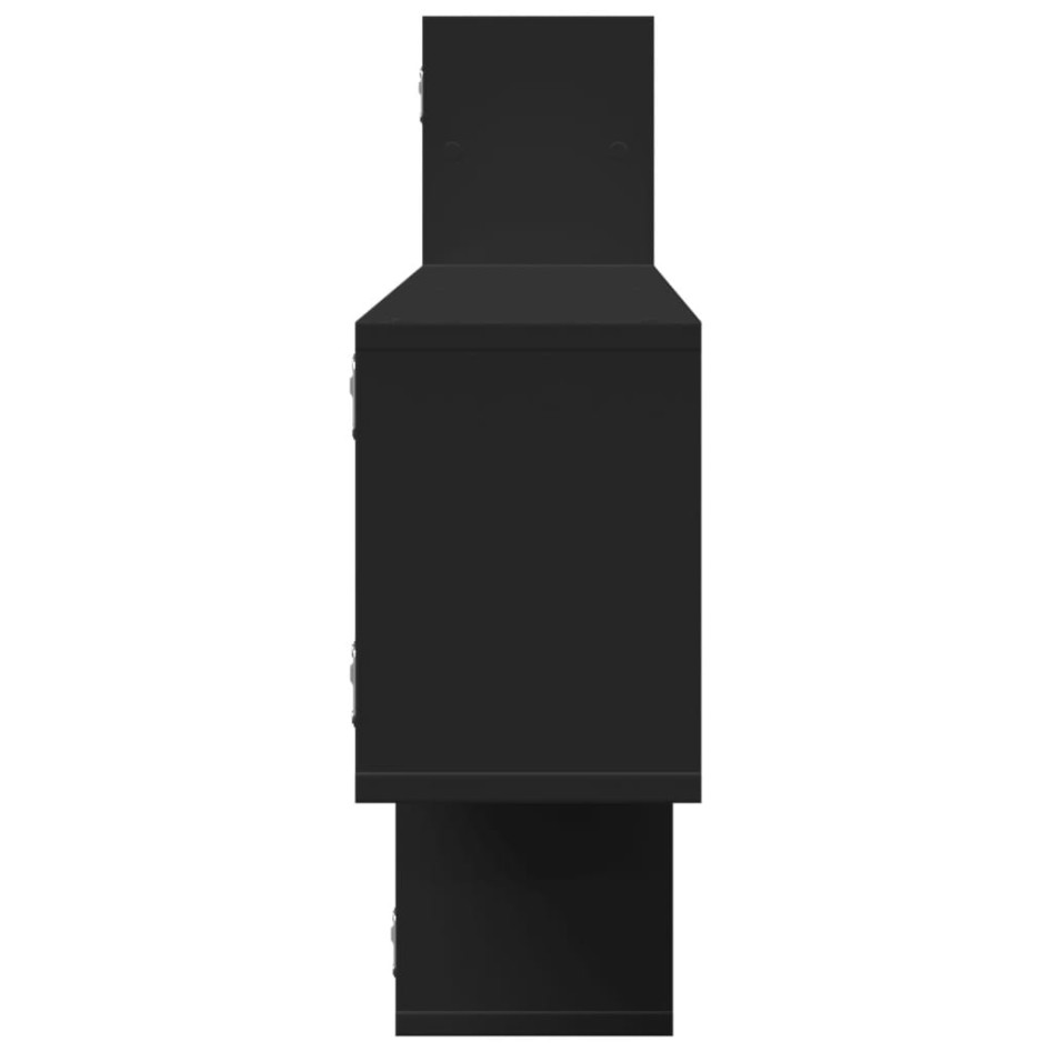 Estantería de pared madera de ingeniería negra 167,5x18x68