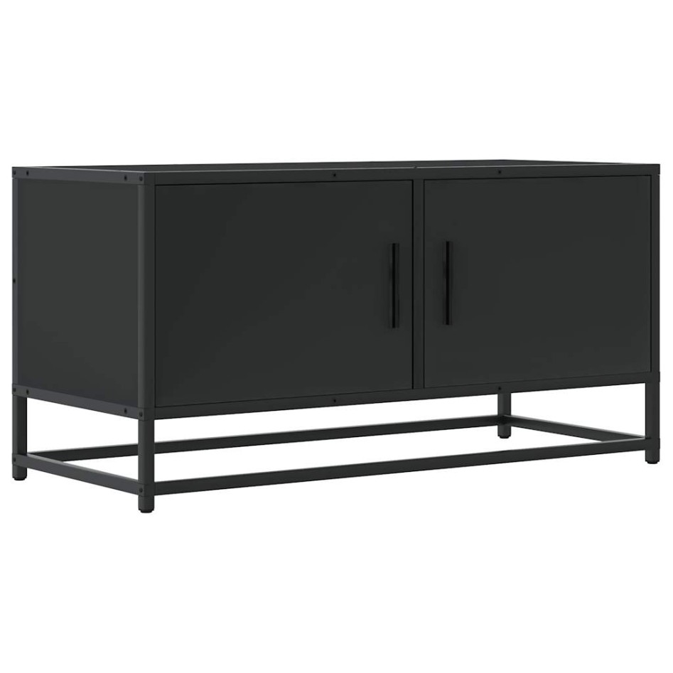 Mueble de TV madera de ingeniería y metal negro 80x34,5x40