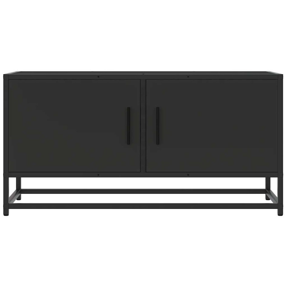Mueble de TV madera de ingeniería y metal negro 80x34,5x40