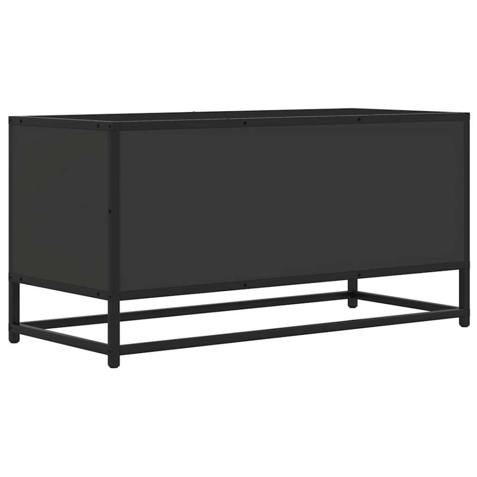 Mueble de TV madera de ingeniería y metal negro 80x34,5x40