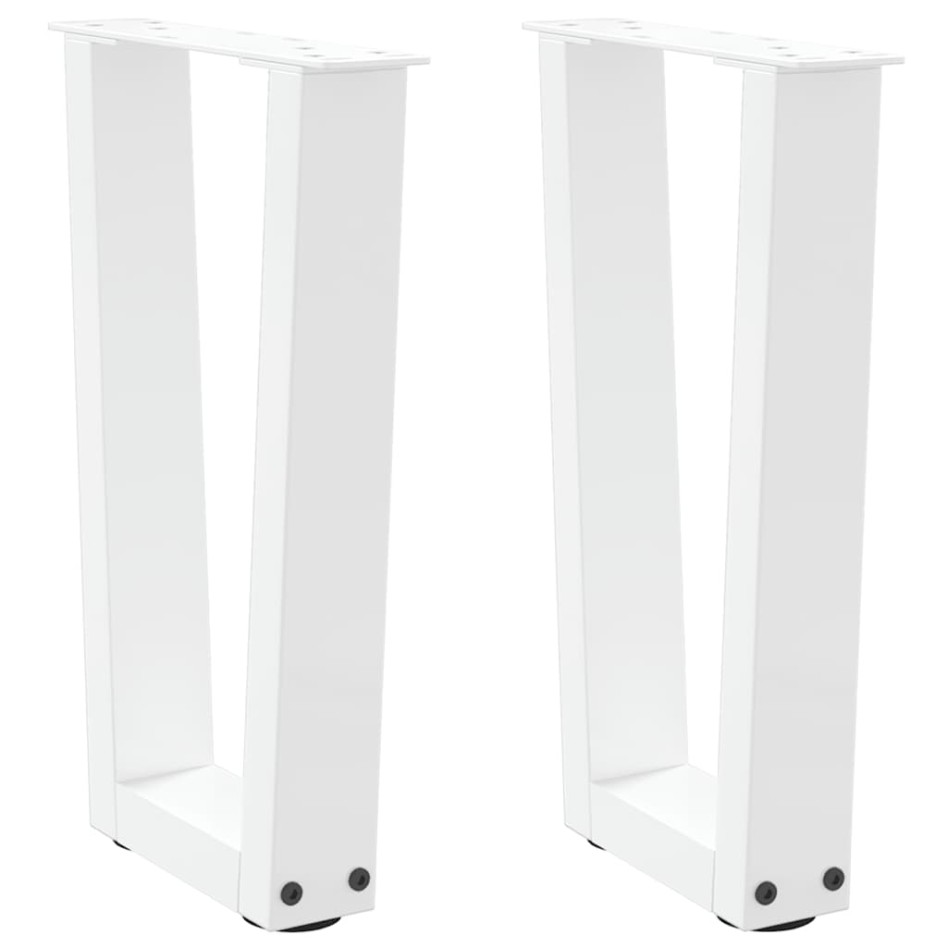 Patas para mesa de comedor en forma de V 2 uds blanco