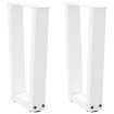 Patas para mesa de comedor en forma de V 2 uds blanco acero