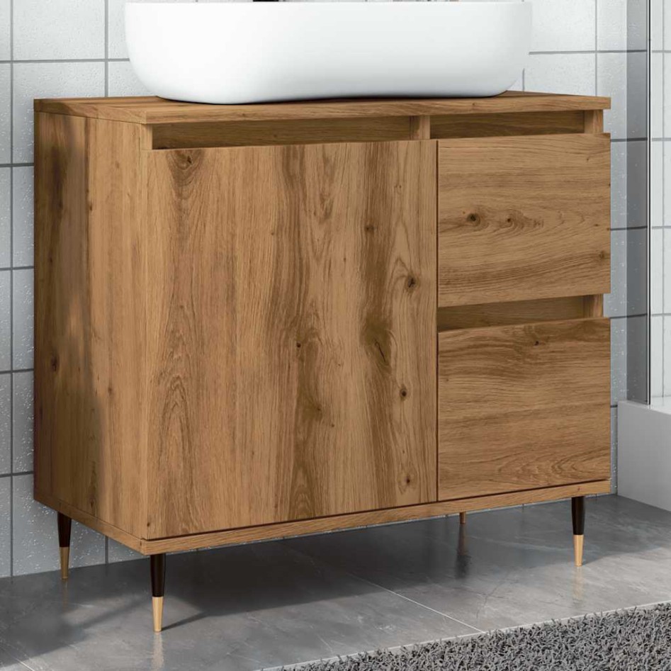 Armario de baño madera de ingeniería roble artisan 65x33x60