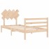 Estructura de cama con cabecero madera maciza 90x200
