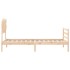 Estructura de cama con cabecero madera maciza 90x200