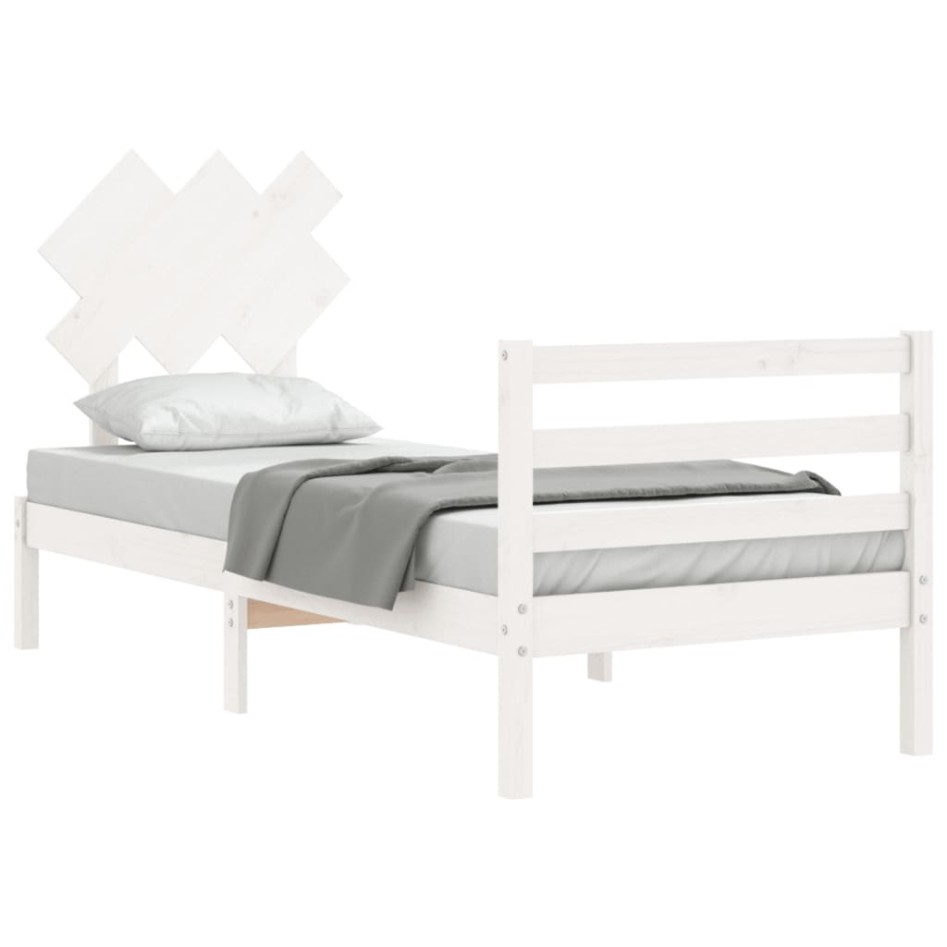 Estructura de cama con cabecero madera maciza