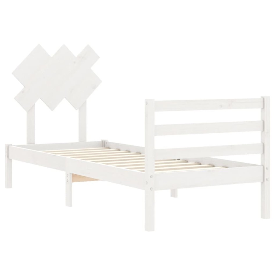Estructura de cama con cabecero madera maciza