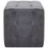Puf 2 unidades piel de ante artificial gris 30x30x30