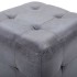 Puf 2 unidades piel de ante artificial gris 30x30x30