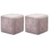 Puf 2 unidades terciopelo rosa 30x30x30