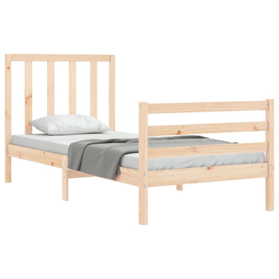 Estructura de cama sin colchón madera maciza de pino 90x200