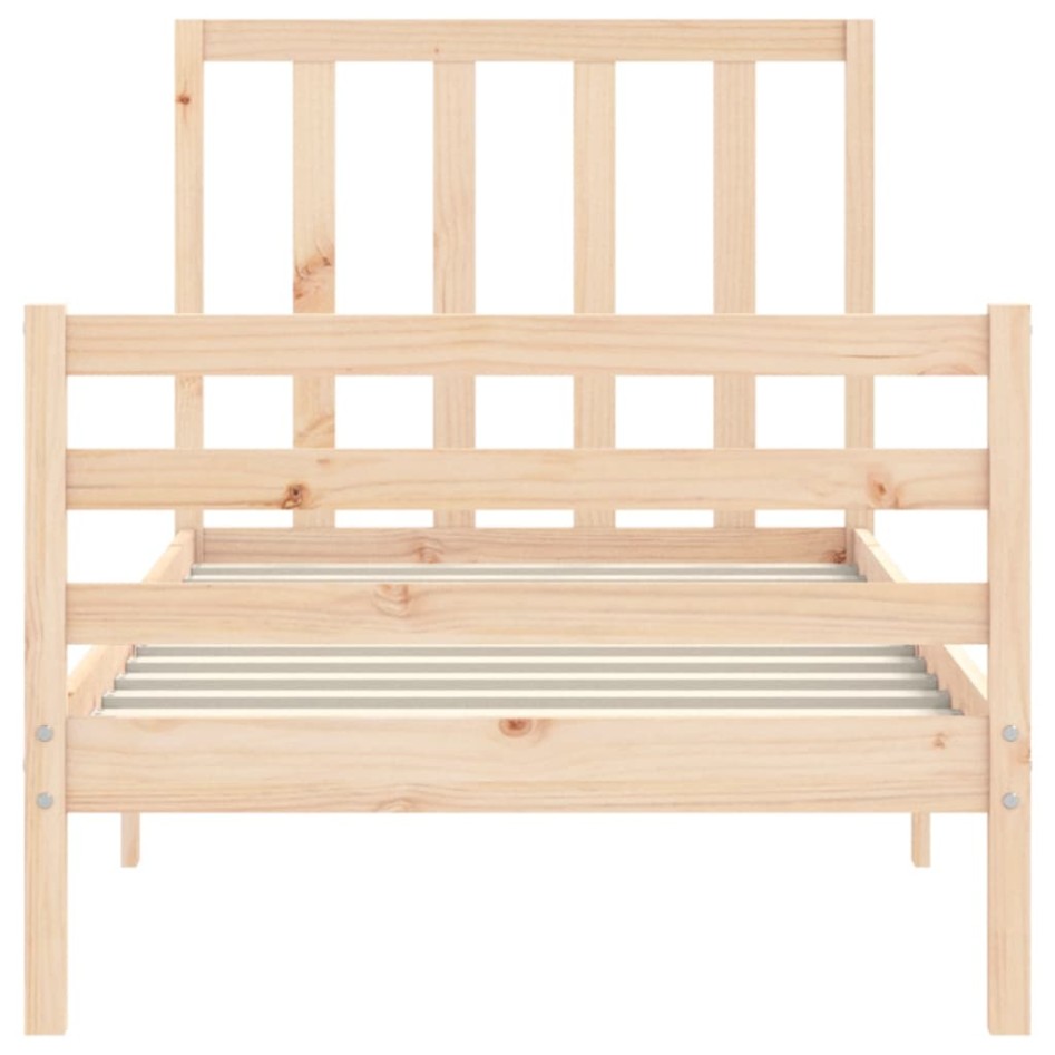 Estructura de cama sin colchón madera maciza de pino 90x200