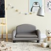 Sofá para niños de cuero sintético gris 50x40x30 cm