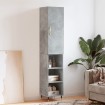 Aparador de madera contrachapada gris hormigón 34,5x34x180 cm