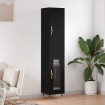 Aparador de madera contrachapada negro 34,5x34x180 cm