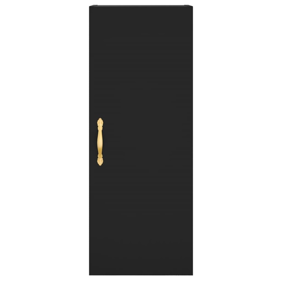 Aparador de madera contrachapada negro 34,5x34x180