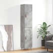 Aparador de madera contrachapada gris hormigón 34,5x34x180 cm